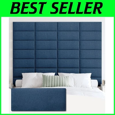Paneles de cabecero acolchados azul marino personalizables - tamaño king, diseño pelar y pegar Foto 1 de 4