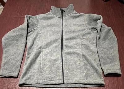 Chaqueta Devon & Jones Mujer Pequeña Gris Cremallera Completa Polar Cuello Soporte Exterior Foto 1 de 4