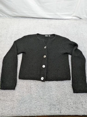 Suéter Morgan Taylor Tricot Mezcla Mohair Mujer Mediano Difuso Negro Perla Botón Foto 1 de 4