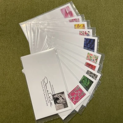 Oscar de La Renta Set of 11 FDC Forever Envelopes. MNH. Scott #5173. 2017 Issue - Image 1 of 4