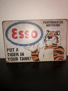 Reproduction ESSO Performance Motoring Put A Tiger In Your Tank 8x12 Metal Sign - Picture 1 of 5