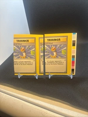 🔥 POKEMON NFC MISCUT BASE SET 1995 DOUBLE GUST OF WIND & COLOR BAR 2-CARD... - Image 1 of 2