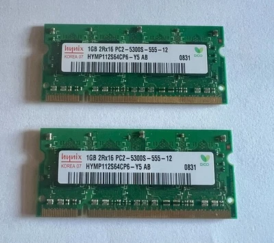 HYMP112S64CP6-Y5 HYNIX LAPTOP MEMORY 1GB DDR2 PC2 5300S (CA66) - Image 1 of 2