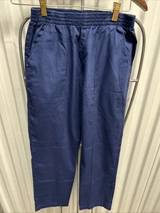 VLife Women’s Scrub Pants XS Navy Blue Elastic Waist Straight Leg Workwear - Picture 1 of 13
