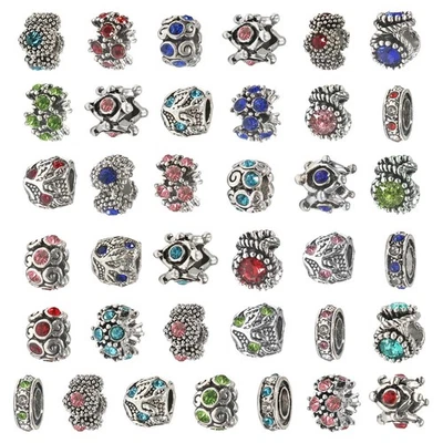 30 шт. разных антикварных европейских амулетов со стразами бусины для браслета - Изображение 1 из 4