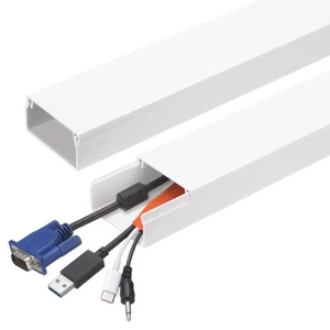 10pcs Cord Hider Wall 15inx1.57inx0.8in Cable Cover Adhesive Wire Hider,White - Photo 1/7
