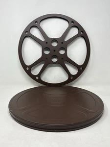 Vintage 16mm Film Reel & Can Canister Goldberg Brothers GB USA Brown Metal 13.75 - Picture 1 of 8