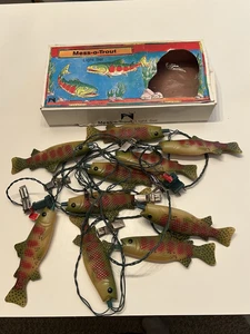 VTG 1987 Blow Mold Mess-o-Trout Fish RV Patio String Lights - TESTED & WORKS - Picture 1 of 8