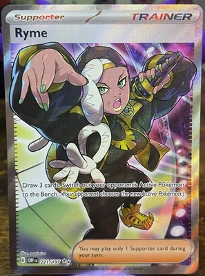 Pokémon TCG: Ryme 221/197 Obsidian Flames Full Art Trainer Holo Ultra Rare NM - Image 1 of 2