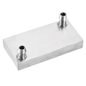 Aluminum Water Cooling Block 40x80x12mm Polished Heatsink with Nozzle - Afbeelding 1 van 4