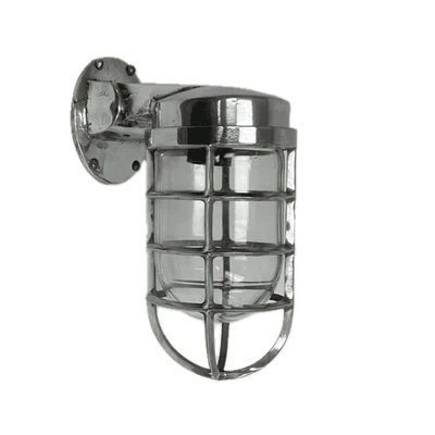 LAST IN STOCK, Rewired Ship Salvage Vintage Aluminum Nautical Bulkhead Light - Image 1 of 4