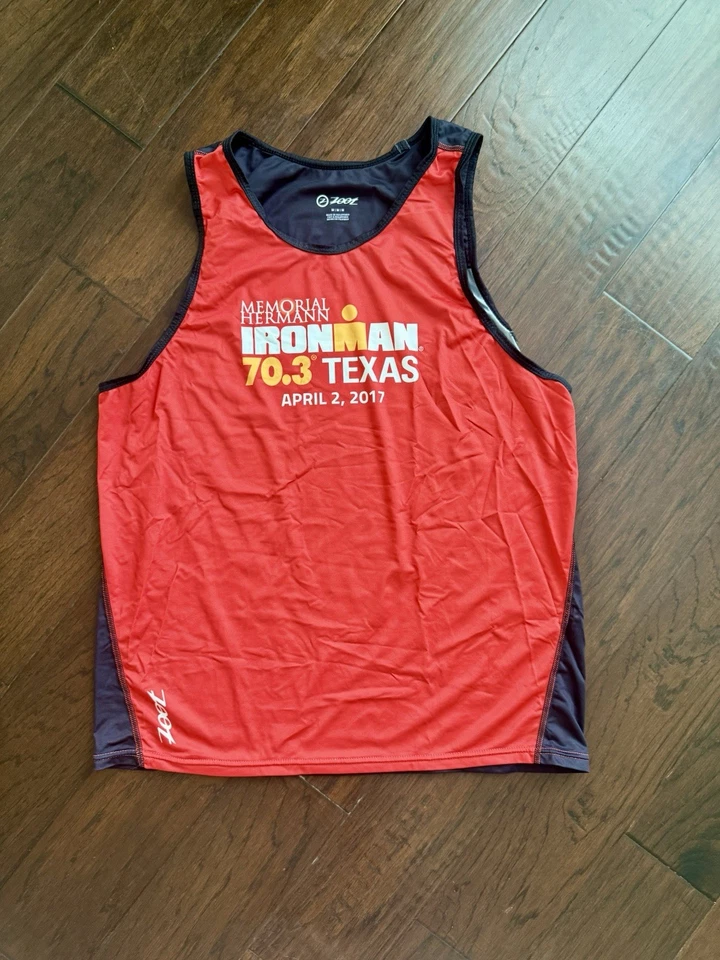 Camiseta sin mangas Zoot Ironman Texas Galveston 70.3 triatlón transpirable para hombre M Foto 1 de 4