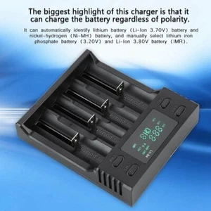 Cargador de batería LCD Liitokala LII-S4 4 ranuras para iones de litio/IMR/LiFePO4/NiMH/Cd - Imagen 1 de 10