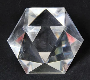 Vintage Felice Antonio Italy Lucite Acrylic Tetradecagon Paperweight 14 Sided - Picture 1 of 12