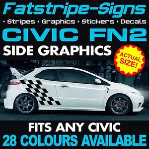 para adaptarse CALCOMANÍAS GRÁFICAS HONDA CIVIC FN2 PEGATINAS RAYAS TIPO R S VTEC 1.6 2.0 - Imagen 1 de 2