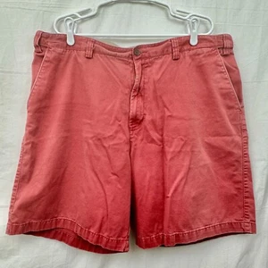 Geoffrey Beene Partially Elastic Waist Cotton Shorts Men 42 Coral - Picture 1 of 10