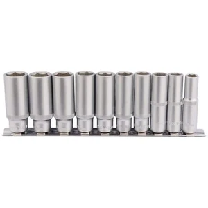 Draper 3/8"D 10 Piece Deep Metric Socket Set on Metal Rail 10-19mm 16401 - Picture 1 of 3