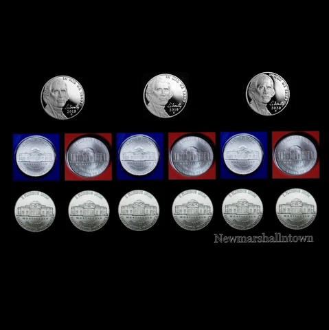 2018 + 2019 + 2020 P+D+S Jefferson Mint Proof Set  PD Mint OGP and PD Bank Rolls Cover