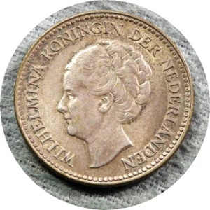 elf Netherlands 1/2 Gulden 1929 Silver - Picture 1 of 2