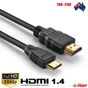 1M to 5M Mini HDMI to HDMI Cable V1.4 3D with Ethernet HD 1080p - Picture 1 of 5