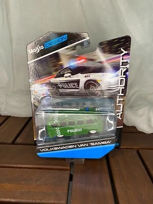 Maisto Design Authority Volkswagen Van Samba Polizei VW Bus Green - Image 1 of 4