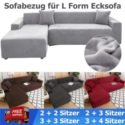 Sofabezug Stretch Elastische Sofahusse Abdeckung Couchbezug Für L Form Ecksofa - Bild 1 von 4