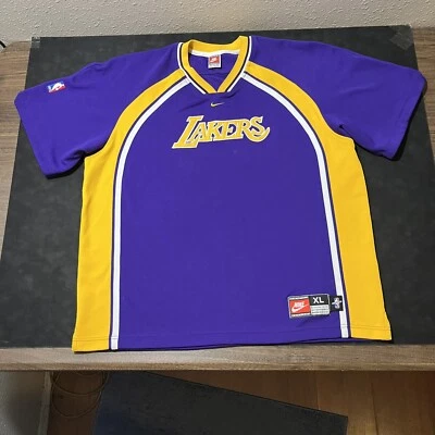 Nike Los Angeles LA Lakers Chaqueta de Calentamiento Kobe Shaq Jersey Centro Swoosh Años 90 XL Foto 1 de 4