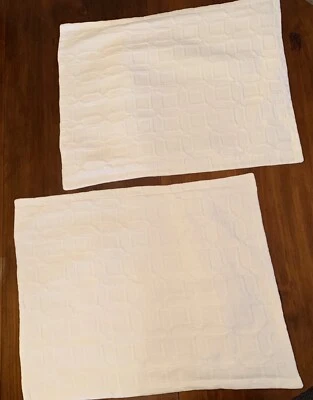 Juego de 2 enrejados de algodón Pottery Barn estándar, 26x20 pulgadas, blanco Foto 1 de 4