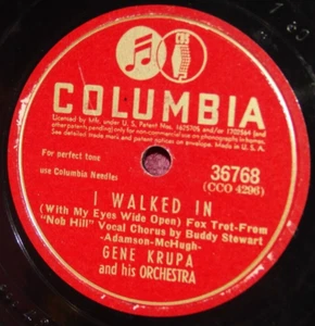 Gene Krupa I Walked In / I Remember Suzanne 78 PLAY GRADED Fully Tested - Picture 1 of 4
