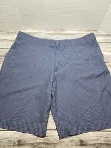 Adidas Men's Golf Shorts 36 Blue/Gray Stretch Check - Picture 1 of 6