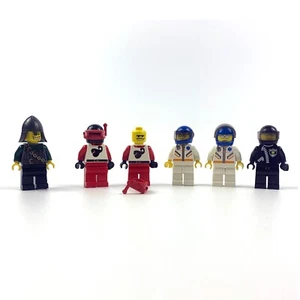 Lego Minifigures Lot of 6 Police Race Drivers EMT Pilot Dragon Knight - Picture 1 of 6