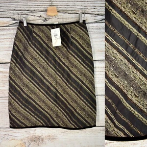 Neu mit Etikett Art and Craft of J. Jill Rock 8 bestickt braun Streifen Samtbesatz - Bild 1 von 4
