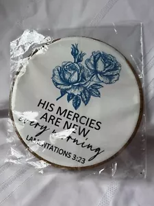10" Plastic Embroidery Hoop Frame w/ “His Mercies Are Nee Every Morning” - Picture 1 of 2