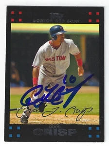 COCO CRISP BOSTON RED SOX SIGNED BASEBALL CARD A'S CLEVELAND INDIANS KC ROYALS - Picture 1 of 2