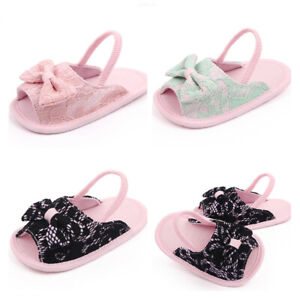 Newborn Baby Girl Pram Shoes Infant Soft Sole Floor Shoes Summer Sandals 0-18M