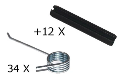 34 X Feder +12 X Buchse für Gardena Brill Hattrick 40 EH BHC BHR V12 Lüfterwalze