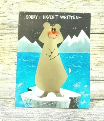 Comical Greeting Card Sorry I haven't Written Comic Vintage Ambassador Card Snow - Image 1 of 4