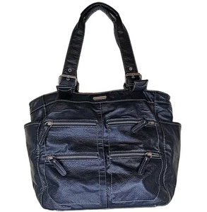 BORSA FRANCO SARTO nera NYLVANIA POLIVINIL doppia cinghia arcobaleno molte tasche media - Foto 1 di 16