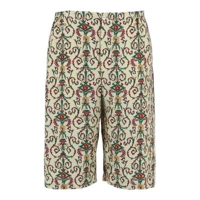 $1150 New GUCCI Shorts Mens 48 Yellow Red Green Multicolor Silk Floral Italy - Image 1 of 3