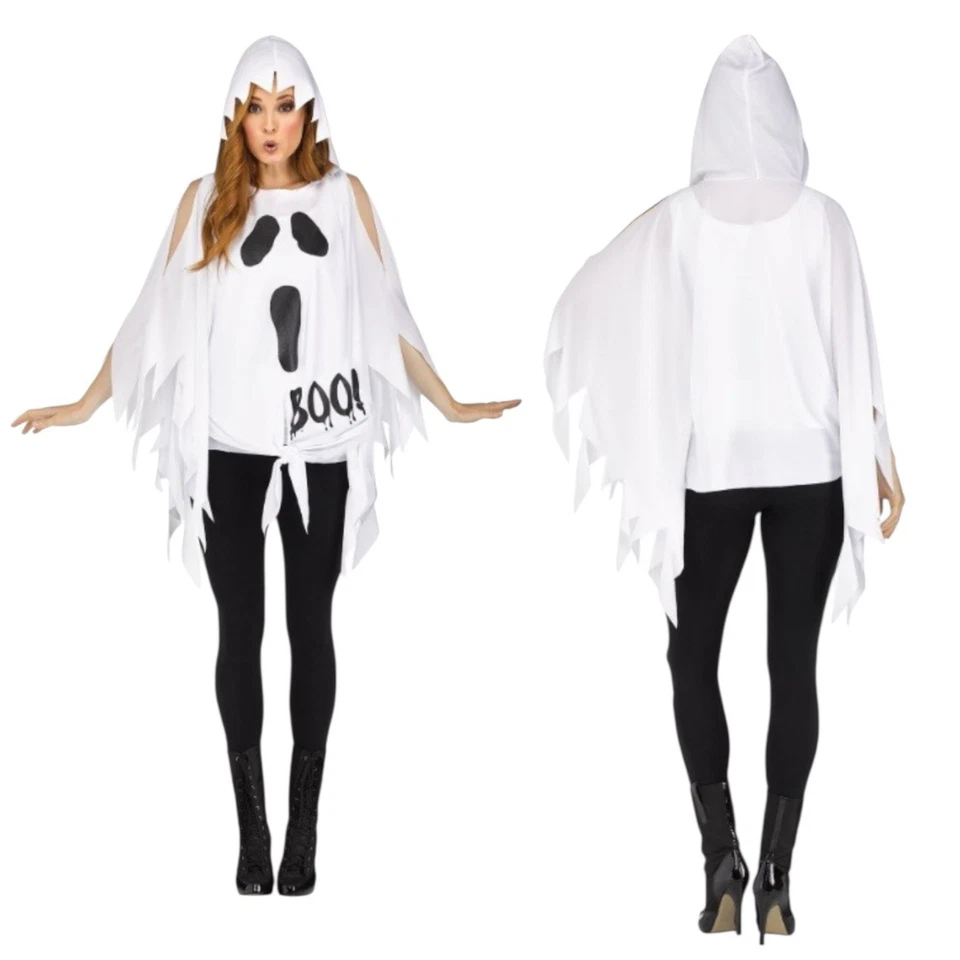 Cold Shoulder Ghost Poncho Adult Womens Costume Accessory One Size FW