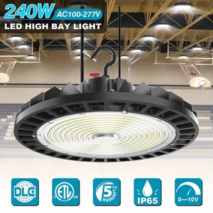 240W Led High Bay Light Commercial Industrial Warehouse Shop Light with US Plug - Picture 1 of 13