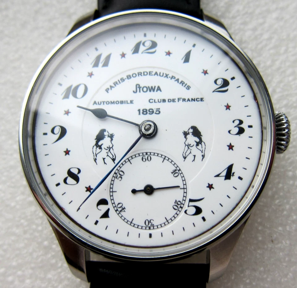 Big Gorgeous classy wristwatch STOWA enamel dial Automobile Club de France 1895. - Image 1 of 4