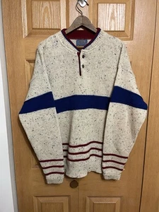 VTG Pendleton Men’s Virgin Wool Henley Neck Sweater Size Large ORIGINAL - Picture 1 of 11
