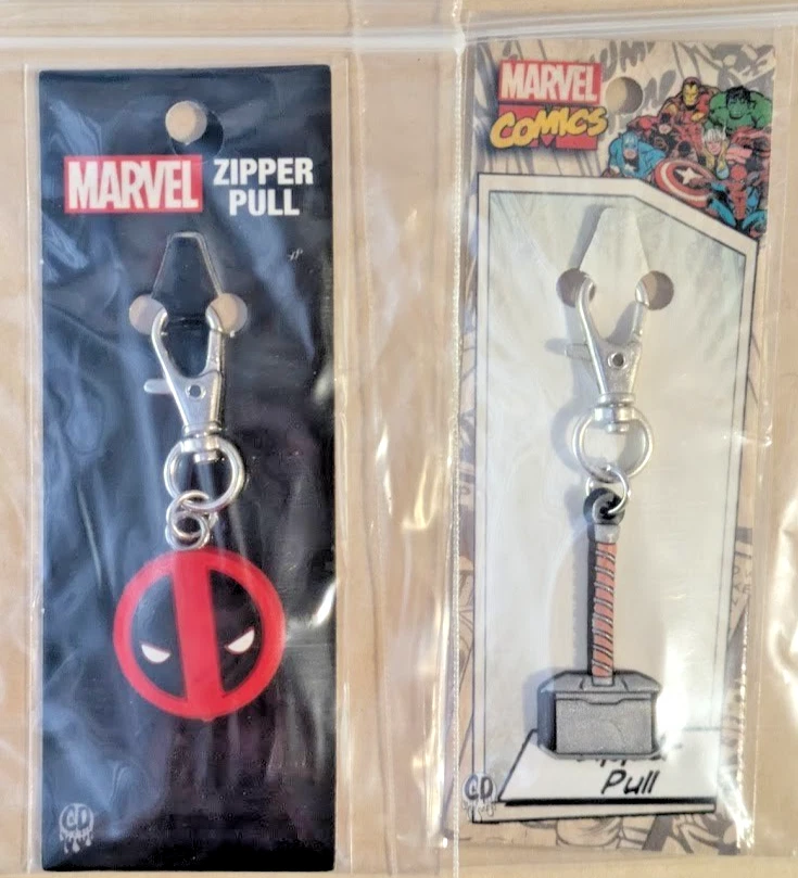 Tiradores de cremallera Marvel - Cremallera Deadpool O Cremallera Thor's Hammer Mjolnir Tú ELIGE NUEVO Foto 1 de 1