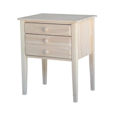 Accent Table with Drawers Solid Real Wood, Sturdy Parawood, 24"W x 18"D x 29"... - Image 1 of 4