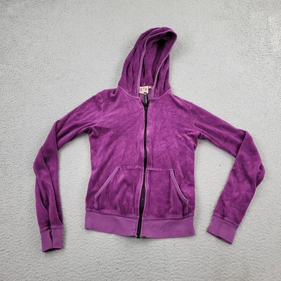 Juicy Couture Hoodie Womens Small Purple Full Zip USA Pockets - Image 1 of 4