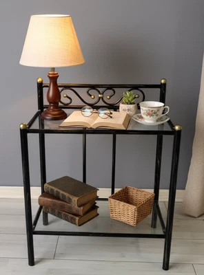 Comodino in ferro battuto Silvana personalizzabile per colori MADE IN ITALY - Immagine 1 di 3