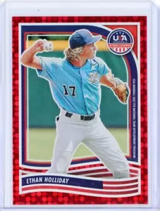2024 Panini USA Stars & Stripes ETHAN HOLLIDAY Red Dots RC Rookie 97/199 - Picture 1 of 2