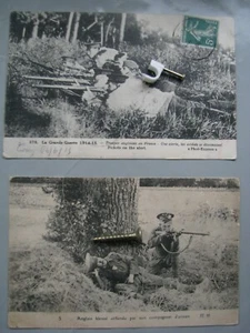 WW 1 English troops prone on alert, and 2 English soldiers 2 cards - Picture 1 of 4