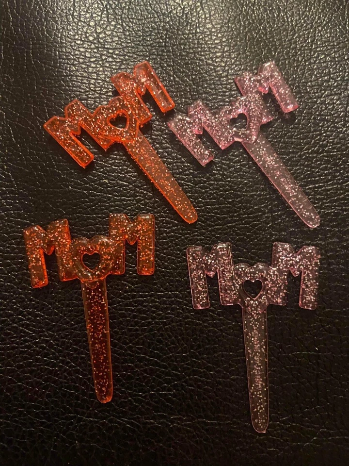 24 Cake Toppers Mom Cupcake Picks perfect for Mothers Day. sku 222-0 - Image 1 of 1